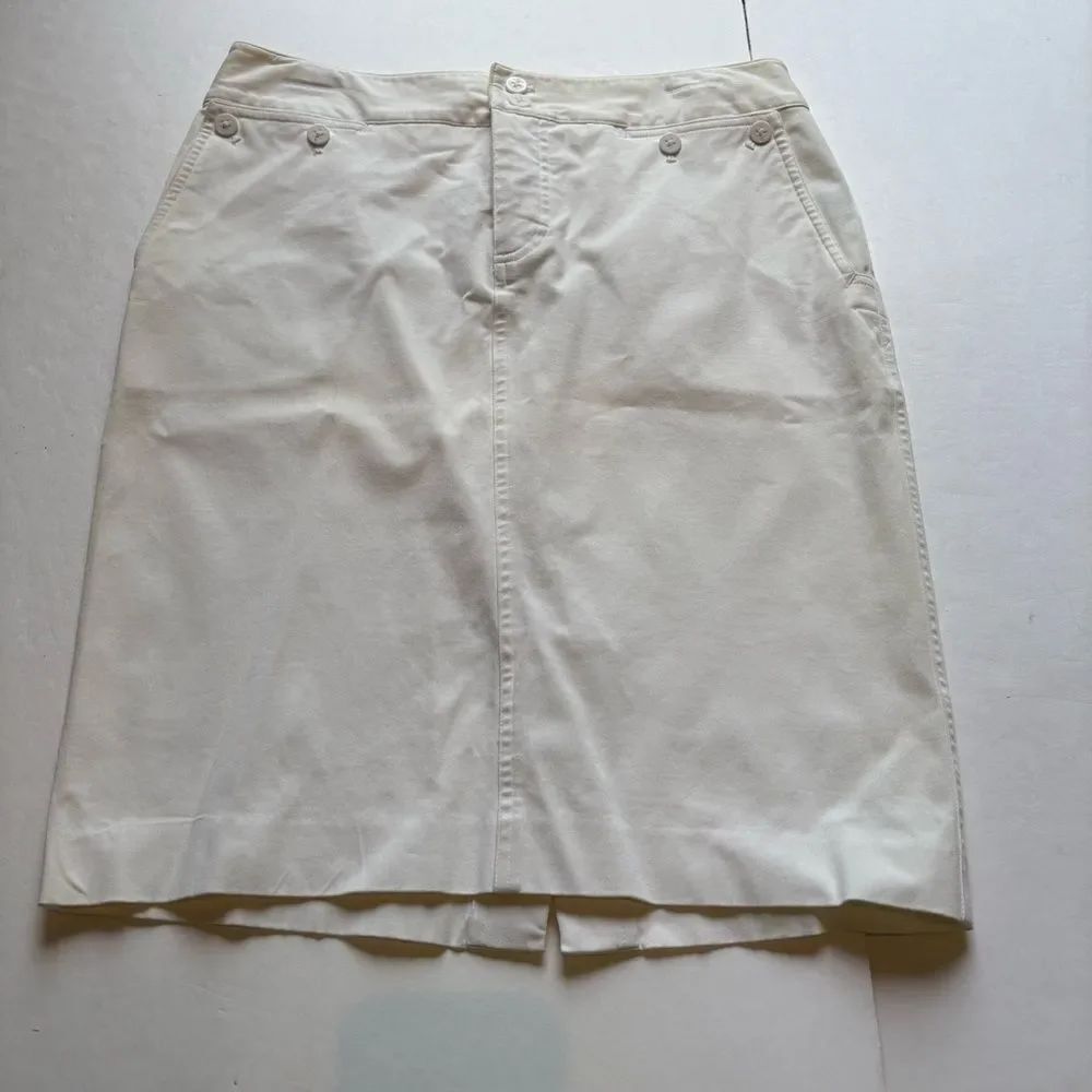 Lauren Elegant Cream Women's Cotton Skirt Size 8